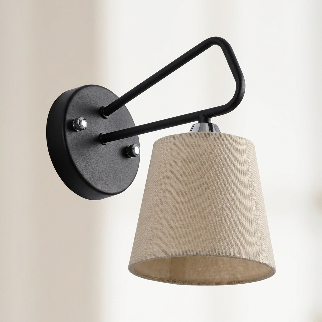 Applique murale métal tissu noir Morley — détail de la matière