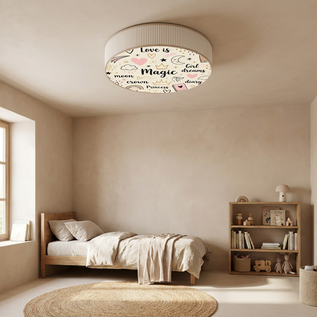 Plafonnier 2 Lampes Acier Blanc — en situation dans une piece, fixe au plafond, eteint