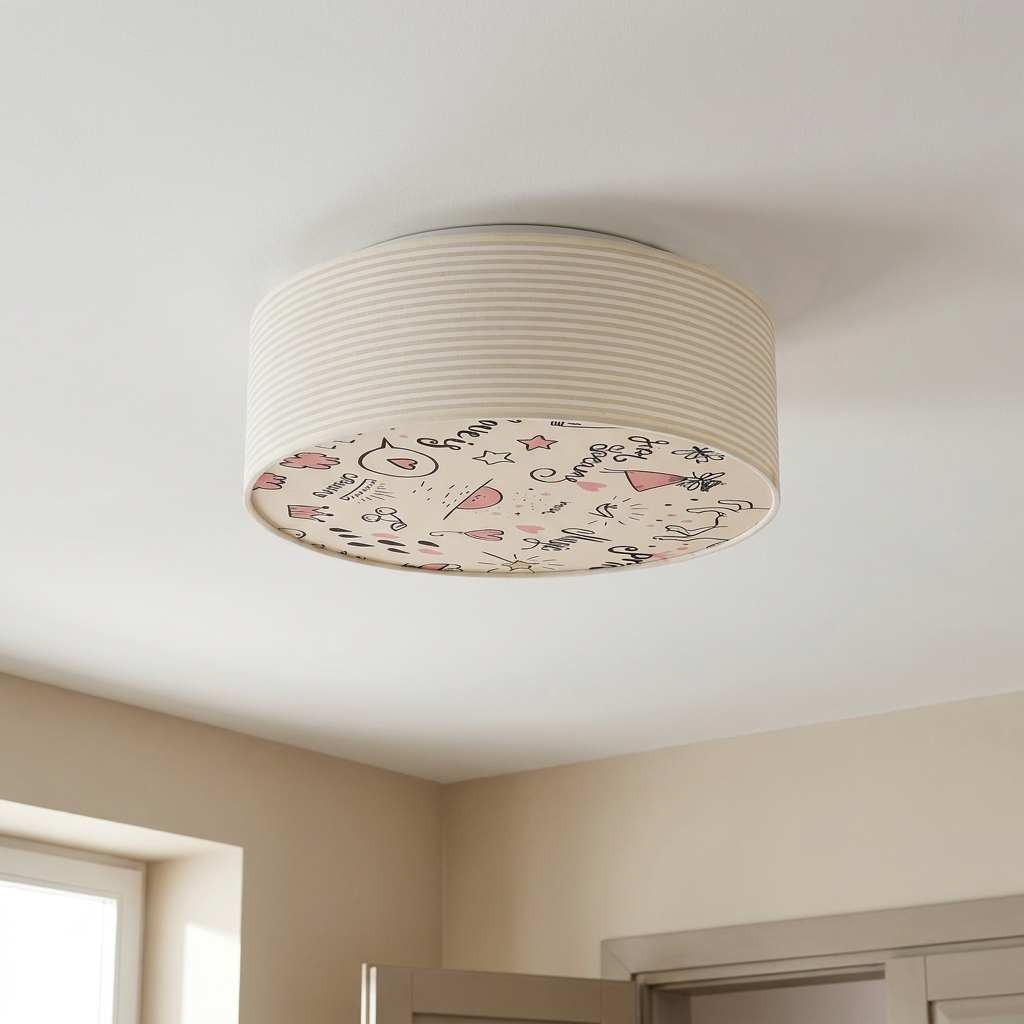 Plafonnier 2 Lampes Acier Blanc — vu de dessous, fixe au plafond, eteint