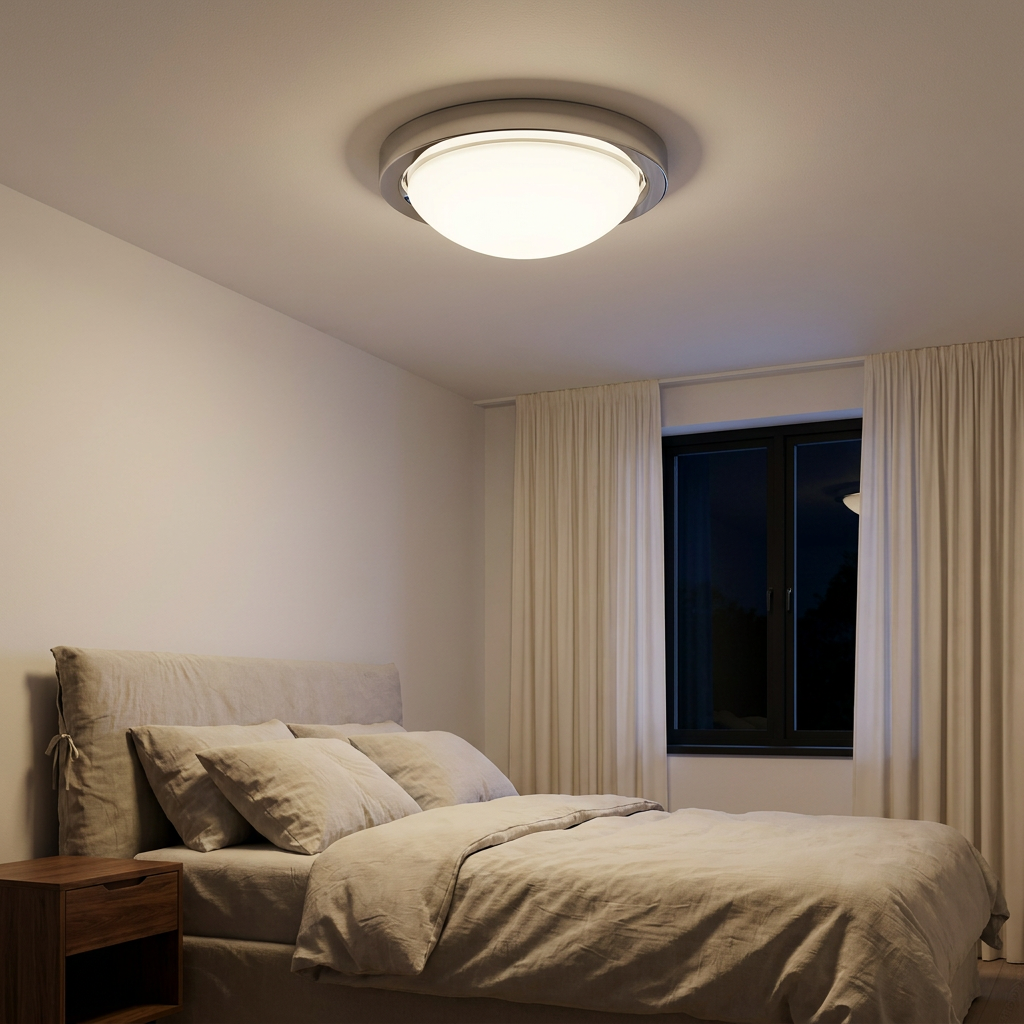 Plafonnier 2 Lampes Acier Verre Chromé | Roda — allume le soir, ambiance chaleureuse, eclairage du plafond