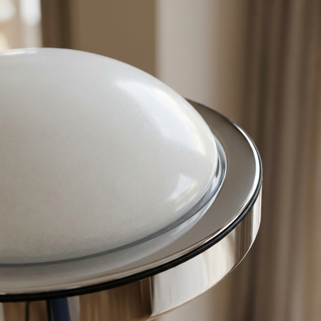 Plafonnier 2 Lampes Acier Verre Chromé | Roda — gros plan sur la matiere et la finition