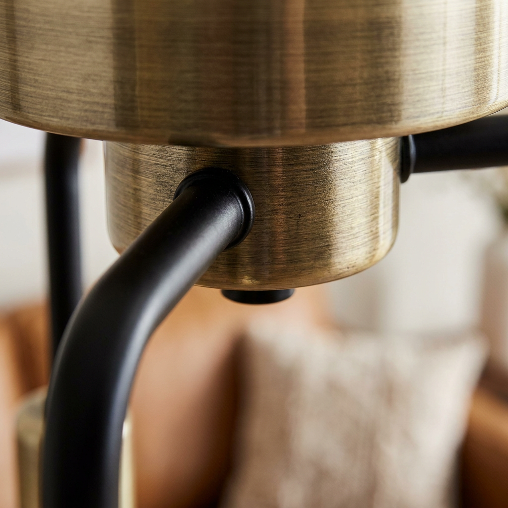Plafonnier 3 Lampes Acier E14 — gros plan sur la matiere et la finition