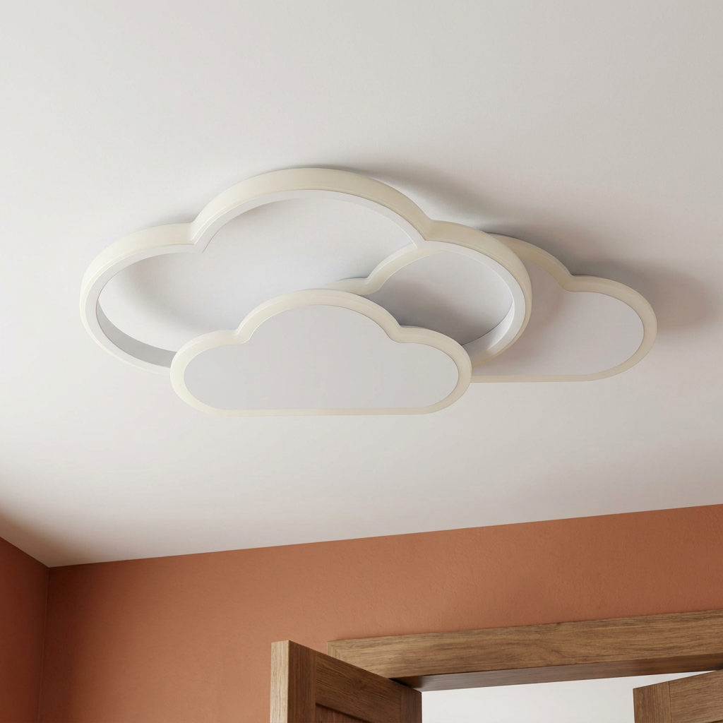 Plafonnier 3 Lampes LED Doré | Oblaci — vu de dessous, fixe au plafond, eteint