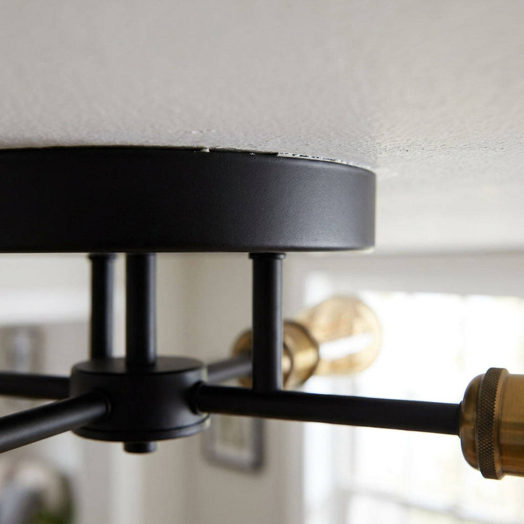 Plafonnier 6 Lampes E27 | Crespilo — detail du bord et de la fixation au plafond