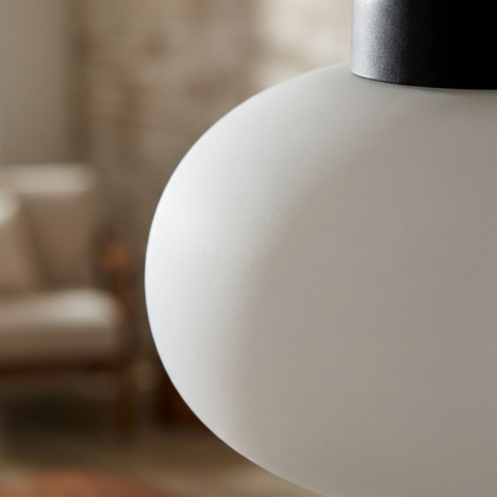 Plafonnier Acier Composite Blanc et Noir | Stones — gros plan sur la matiere et la finition