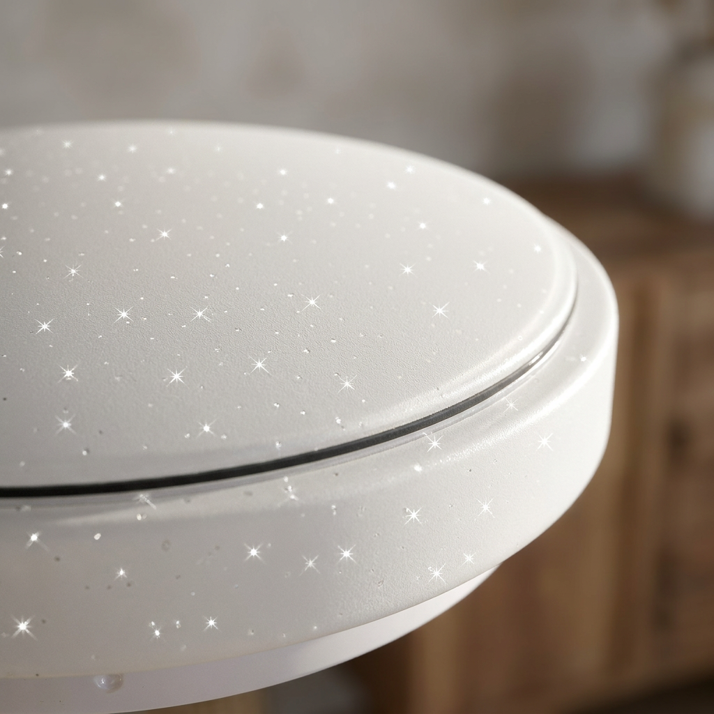 Plafonnier Acier Composite Blanc | Jasper — gros plan sur la matiere et la finition