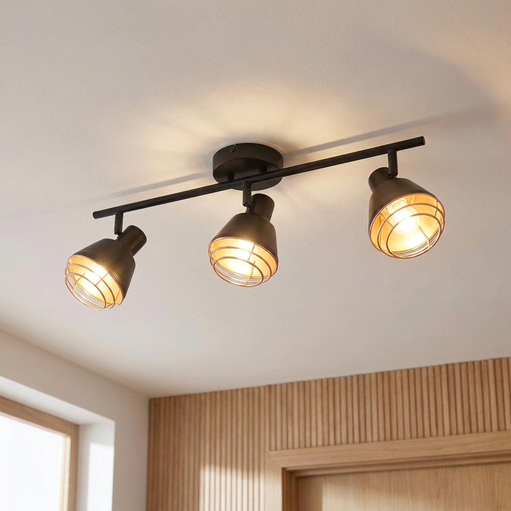 Plafonnier Acier E14 | Neria — allume au plafond, halo lumineux