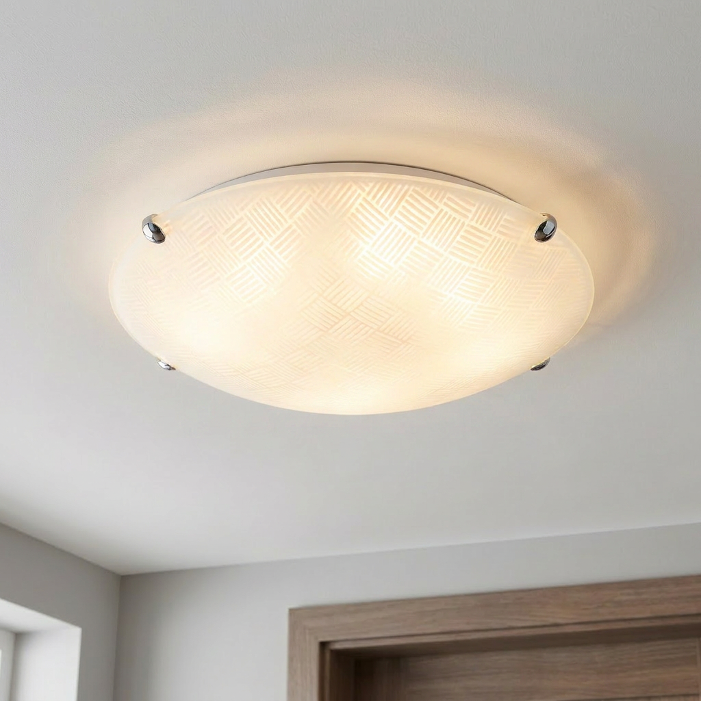 Plafonnier Acier Verre E27 | Vertico — allume au plafond, halo lumineux