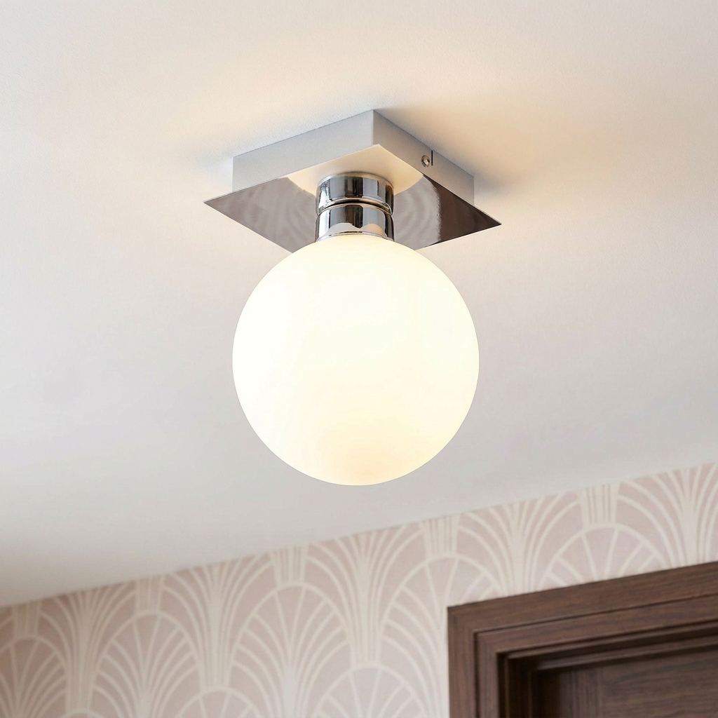 Plafonnier Acier Verre G9 | Oden — allume au plafond, halo lumineux