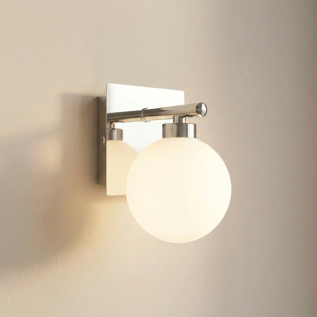Applique Murale Acier Verre G9 | Oden — allumee en situation