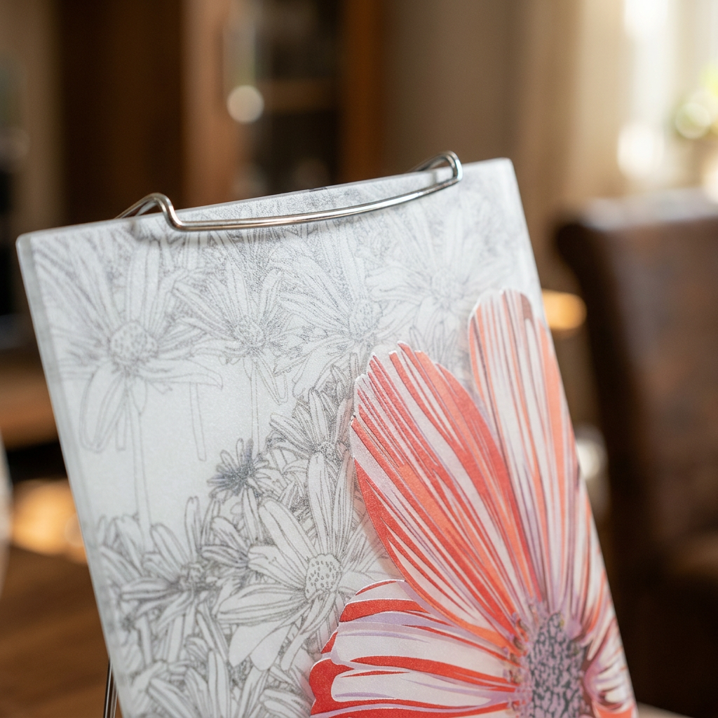 Plafonnier Acier Verre Rouge | Spring — gros plan sur la matiere et la finition
