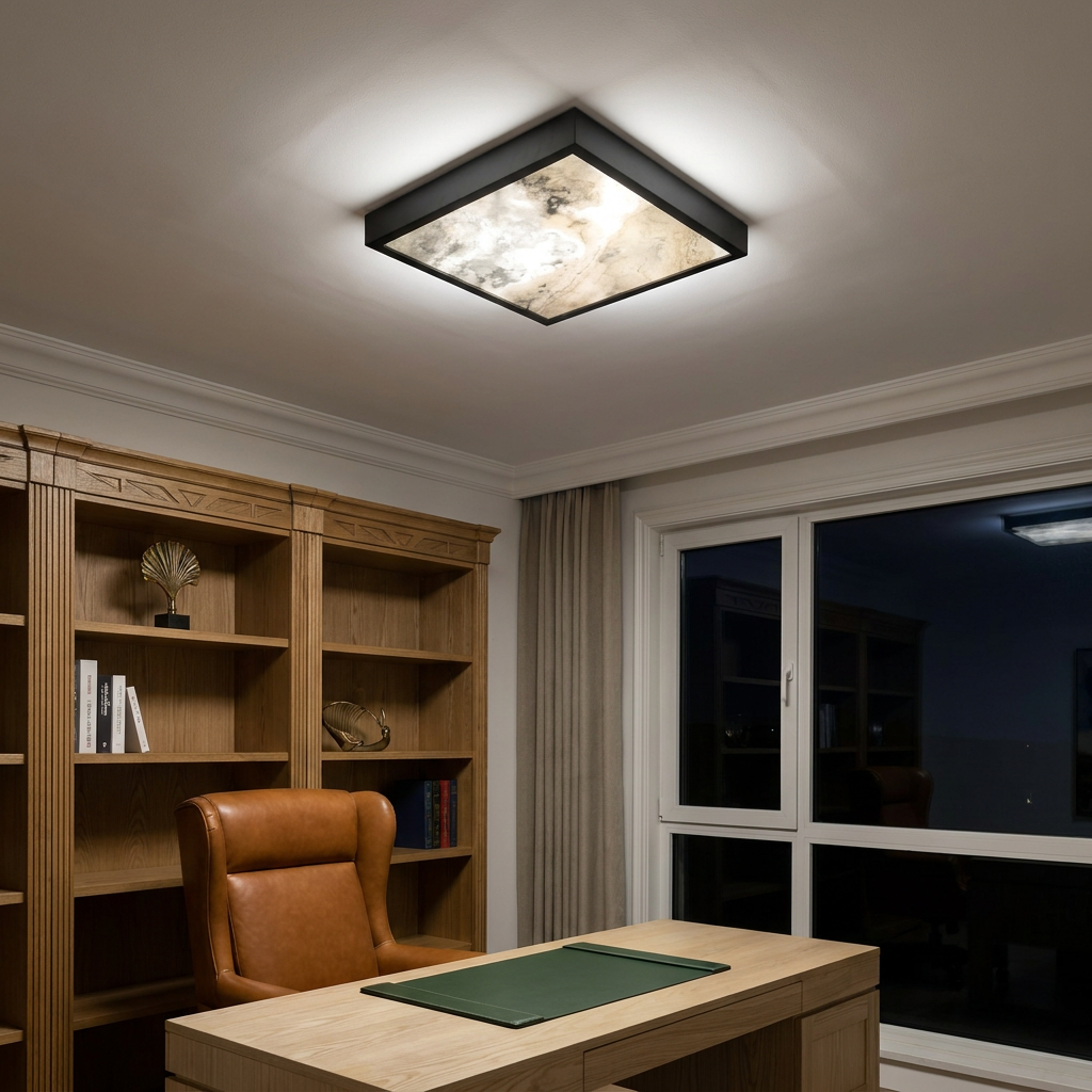 Plafonnier Design | Luxan — allume le soir, ambiance chaleureuse, eclairage du plafond