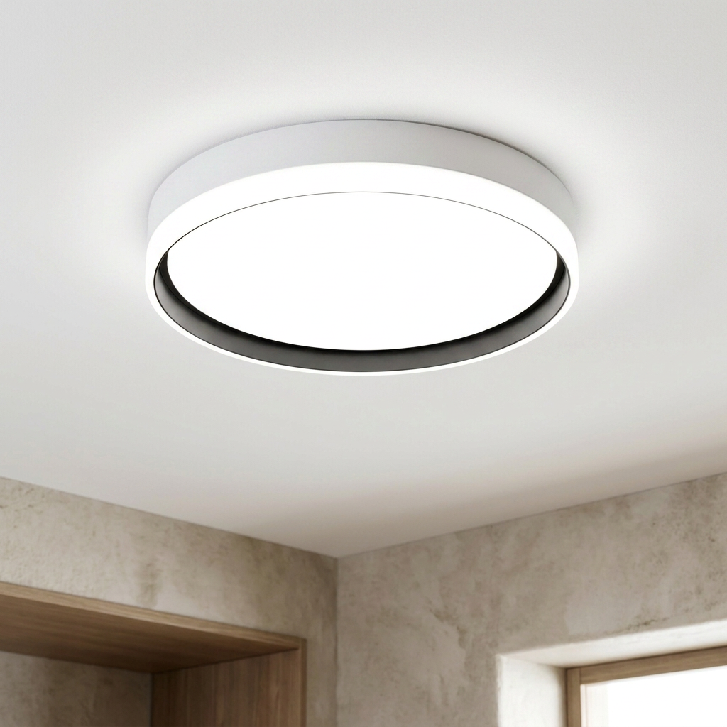Plafonnier LED Acier Composite — allume au plafond, halo lumineux