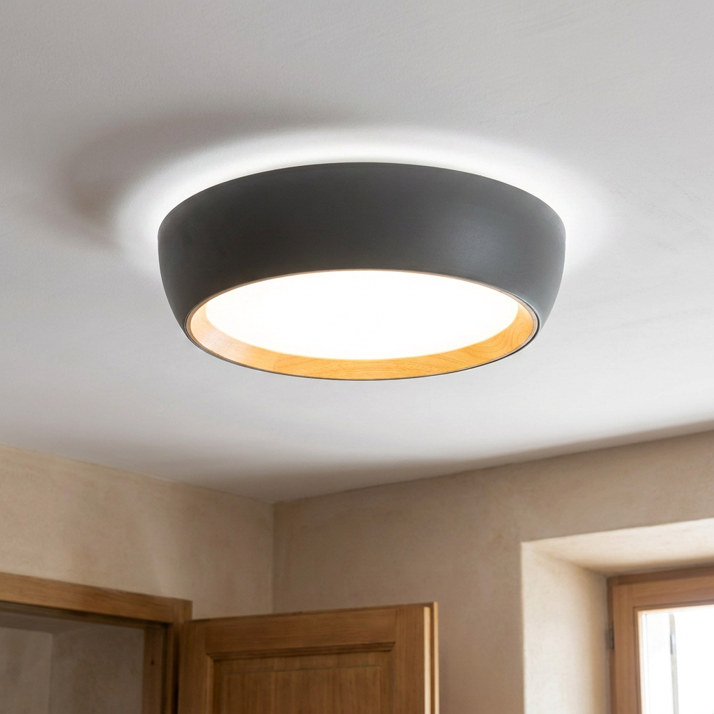 Plafonnier LED Acier Composite — allume au plafond, halo lumineux
