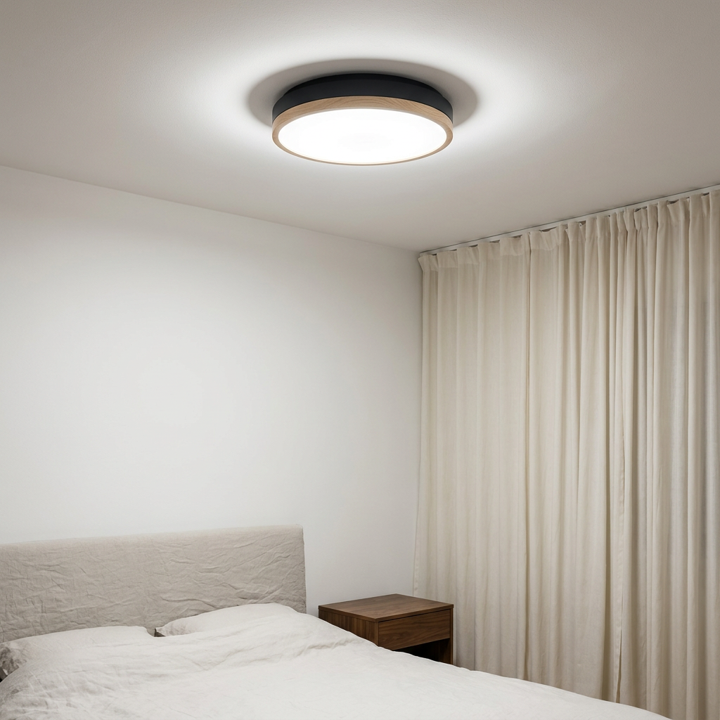 Plafonnier LED Acier Composite | Abruzzo — allume le soir, ambiance chaleureuse, eclairage du plafond