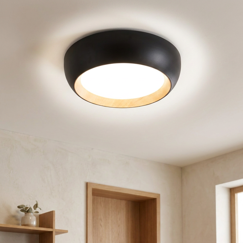 Plafonnier LED Acier Composite | Abruzzo — allume au plafond, halo lumineux
