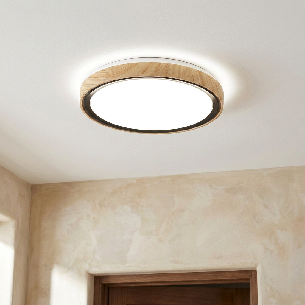 Plafonnier LED Acier Composite Blanc — allume au plafond, halo lumineux