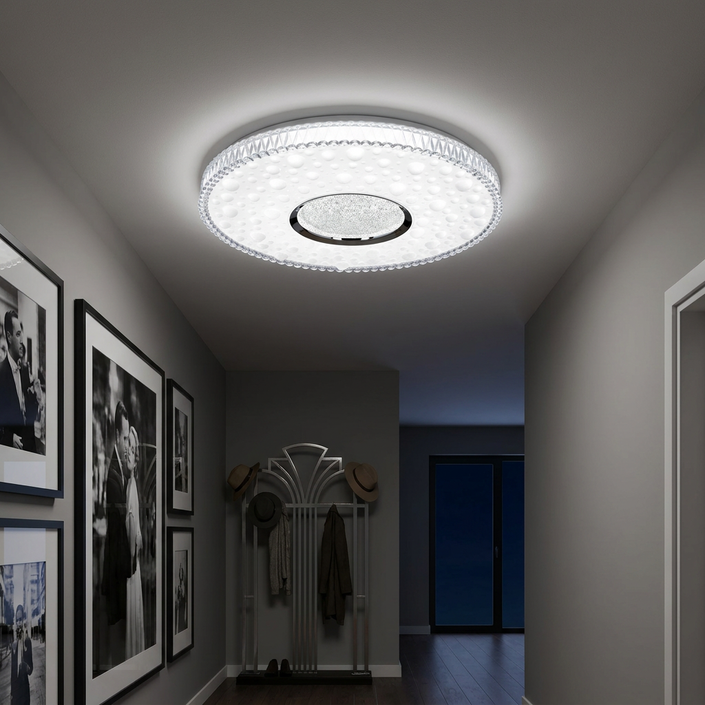 Plafonnier LED Acier Composite Blanc | Bubbles — allume le soir, ambiance chaleureuse, eclairage du plafond