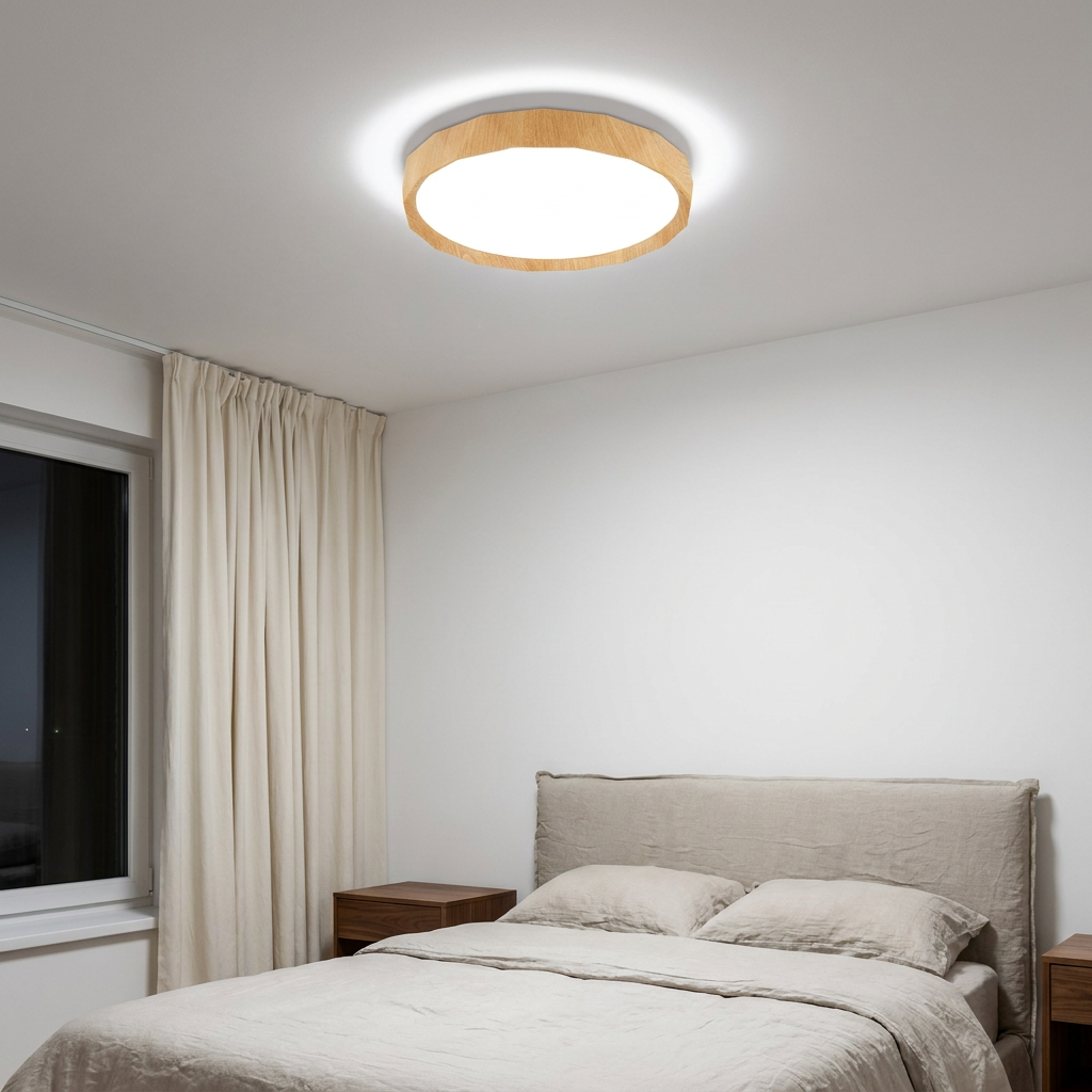 Plafonnier LED Acier Composite Blanc | Cadix — allume le soir, ambiance chaleureuse, eclairage du plafond