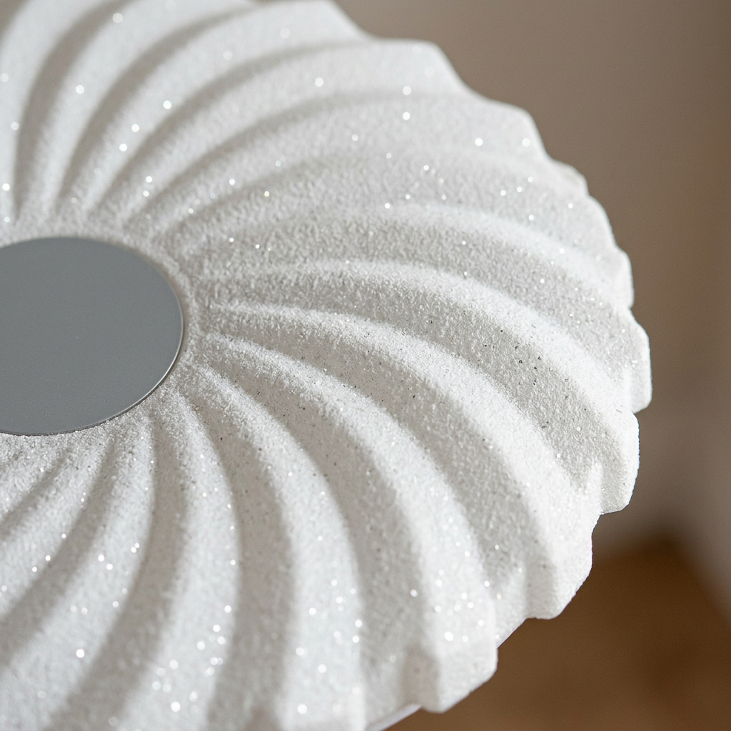 Plafonnier LED Acier Composite Blanc | Calipso — gros plan sur la matiere et la finition