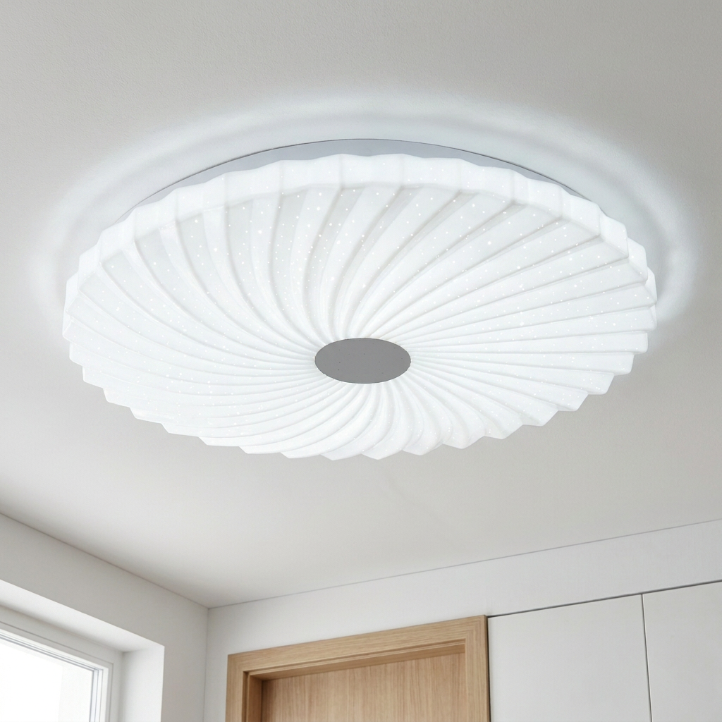 Plafonnier LED Acier Composite Blanc | Calipso — allume au plafond, halo lumineux