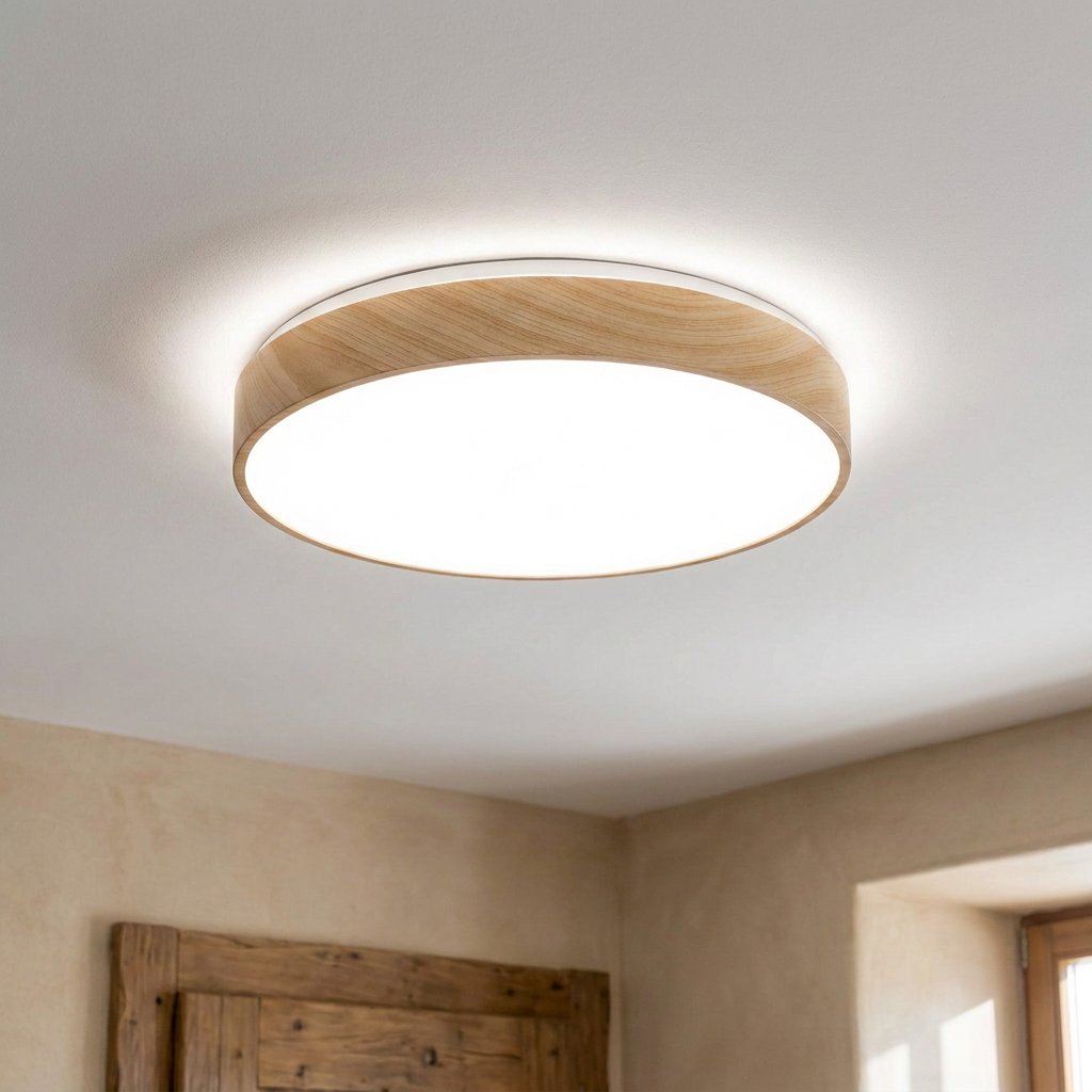 Plafonnier LED Acier Composite Blanc | Figaro — allume au plafond, halo lumineux
