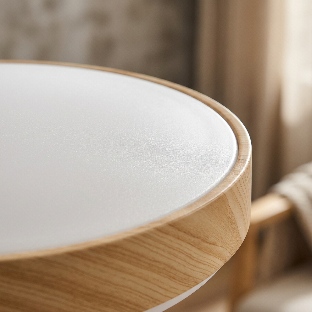 Plafonnier LED Acier Composite Blanc | Figaro — gros plan sur la matiere et la finition