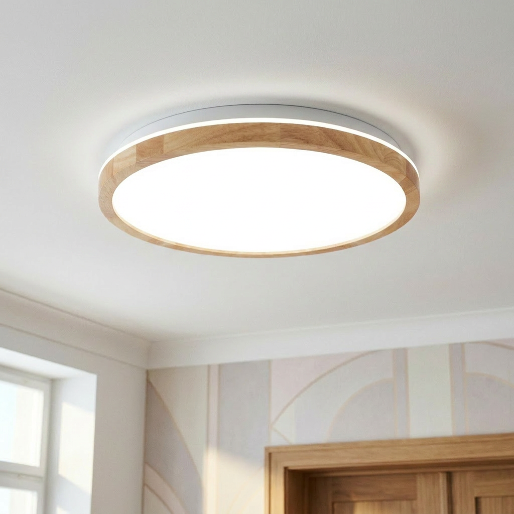 Plafonnier LED Acier Composite Blanc | Gandava — allume au plafond, halo lumineux