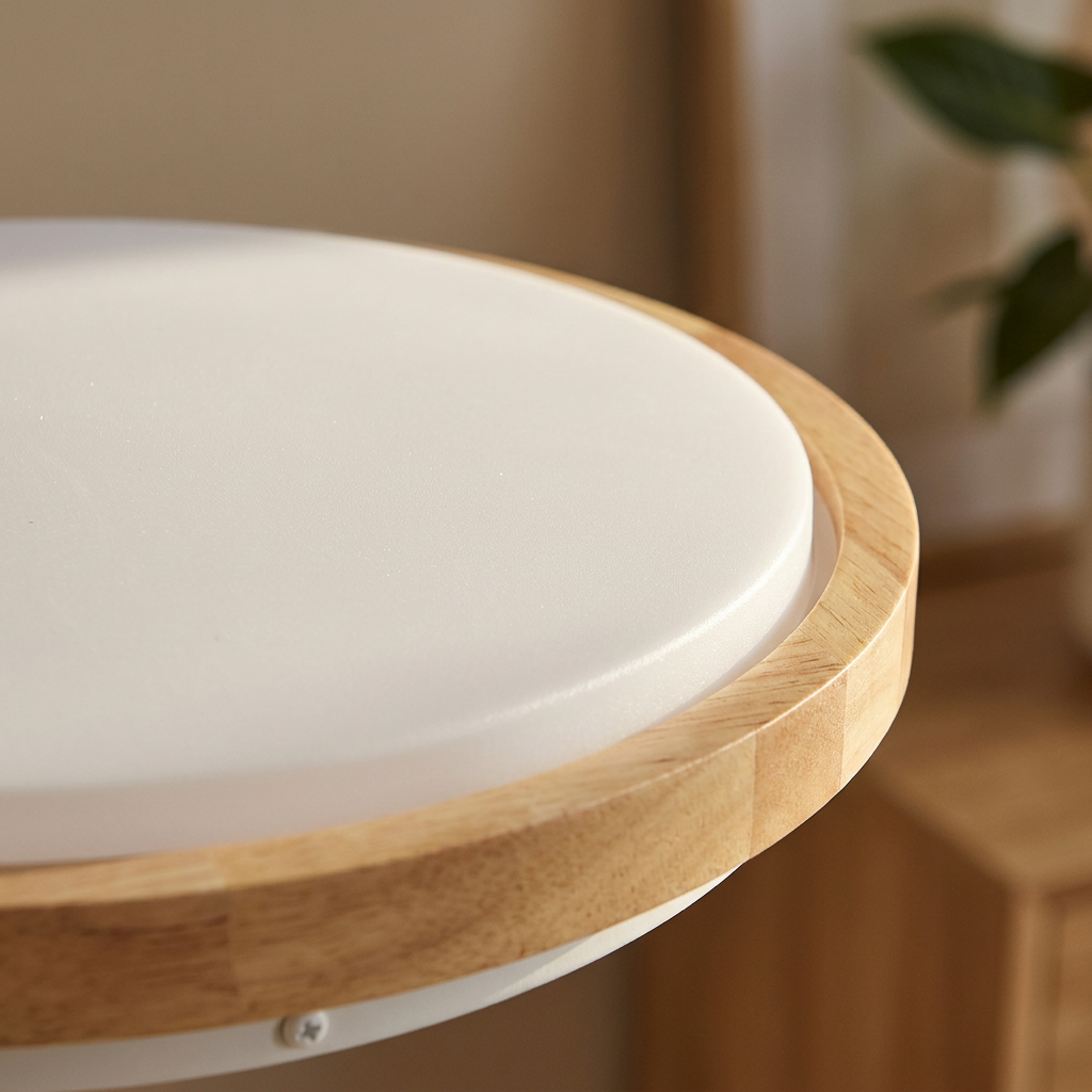 Plafonnier LED Acier Composite Blanc | Gandava — gros plan sur la matiere et la finition