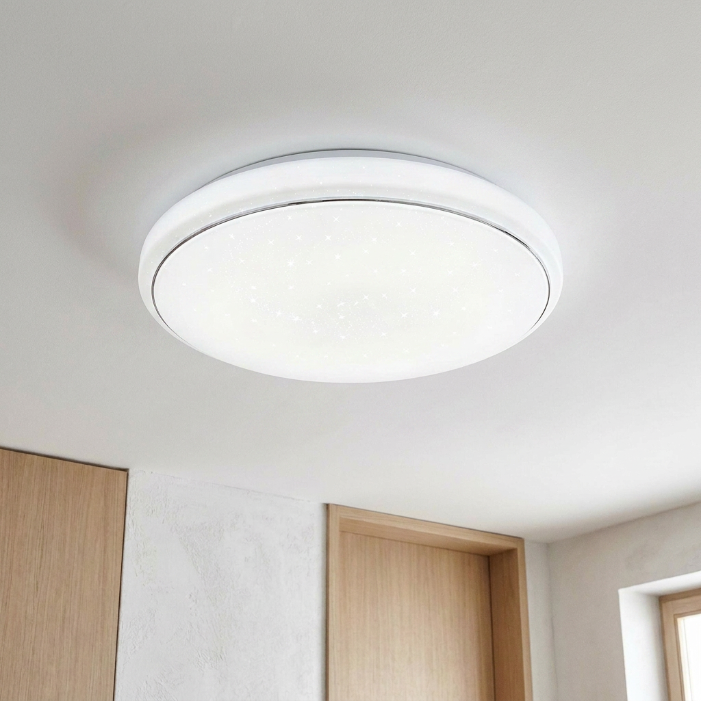 Plafonnier LED Acier Composite Blanc | Jasper — allume au plafond, halo lumineux