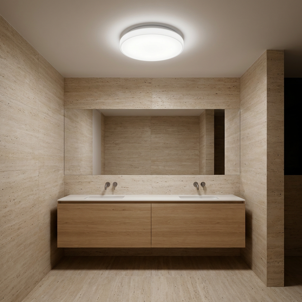 Plafonnier LED Acier Composite Blanc | Juno — allume le soir, ambiance chaleureuse, eclairage du plafond