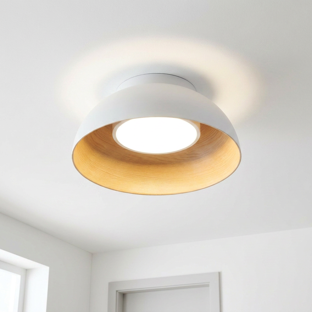 Plafonnier LED Acier Composite Blanc | Liguria — allume au plafond, halo lumineux