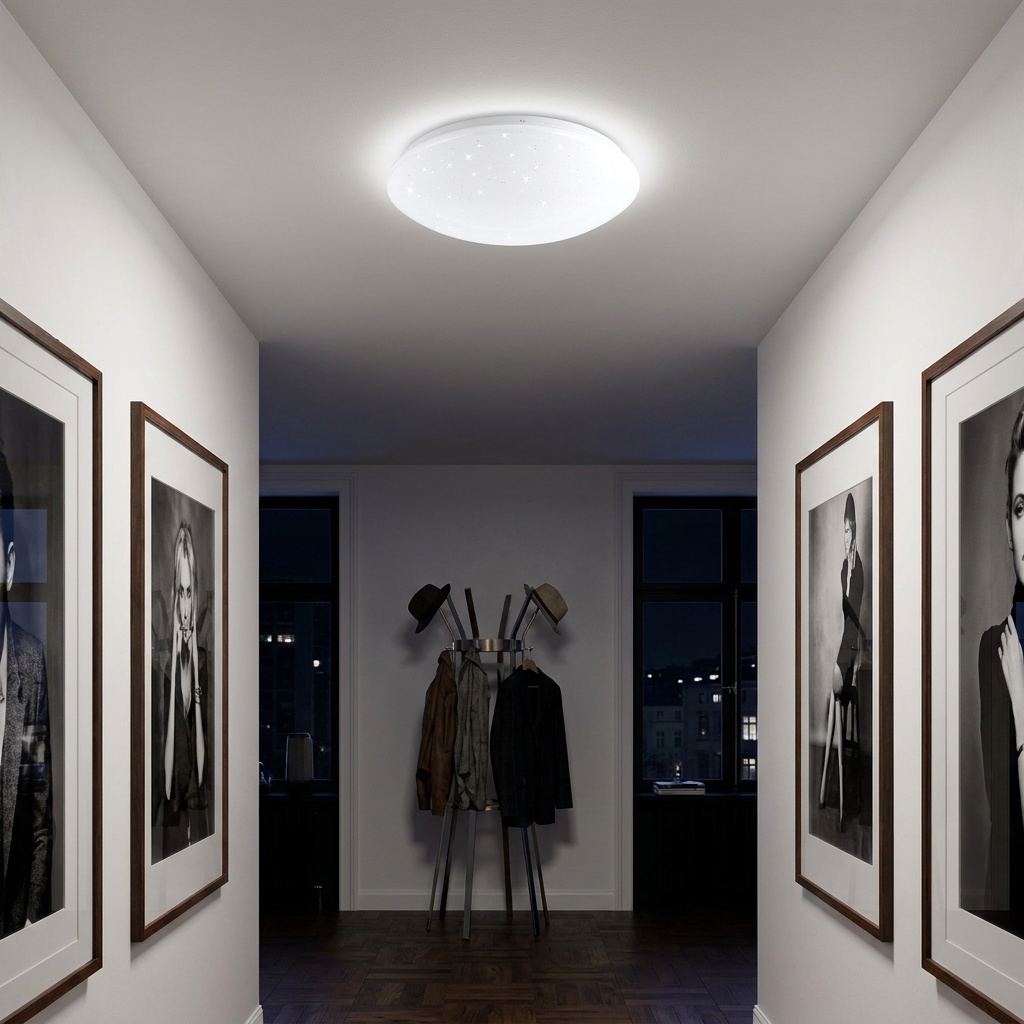 Plafonnier LED Acier Composite Blanc | Magnus — allume le soir, ambiance chaleureuse, eclairage du plafond