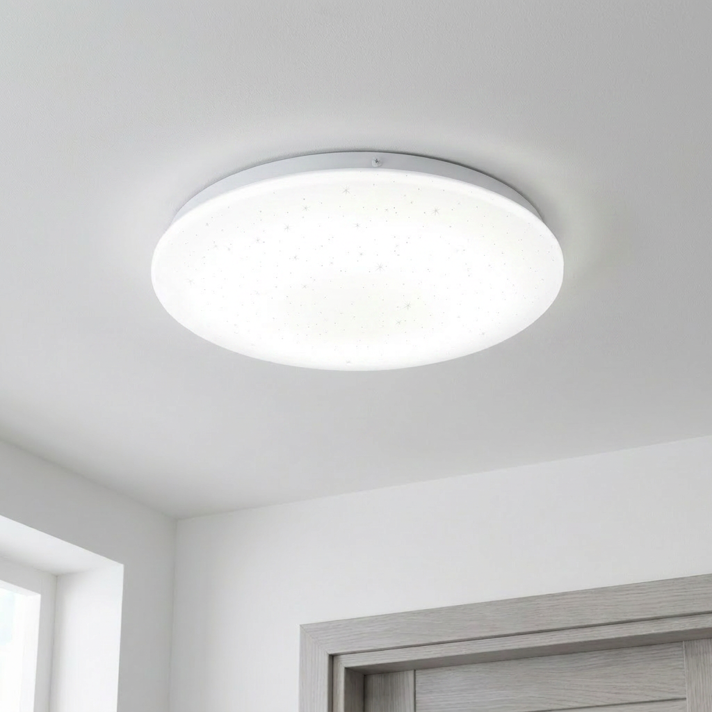 Plafonnier LED Acier Composite Blanc | Magnus — allume au plafond, halo lumineux