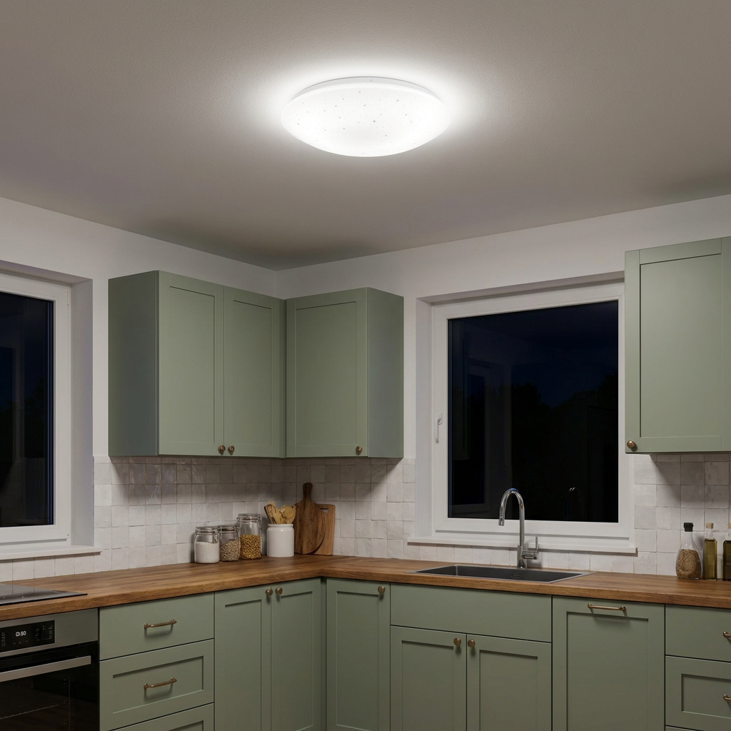 Plafonnier LED Acier Composite Blanc | Magnus — allume le soir, ambiance chaleureuse, eclairage du plafond