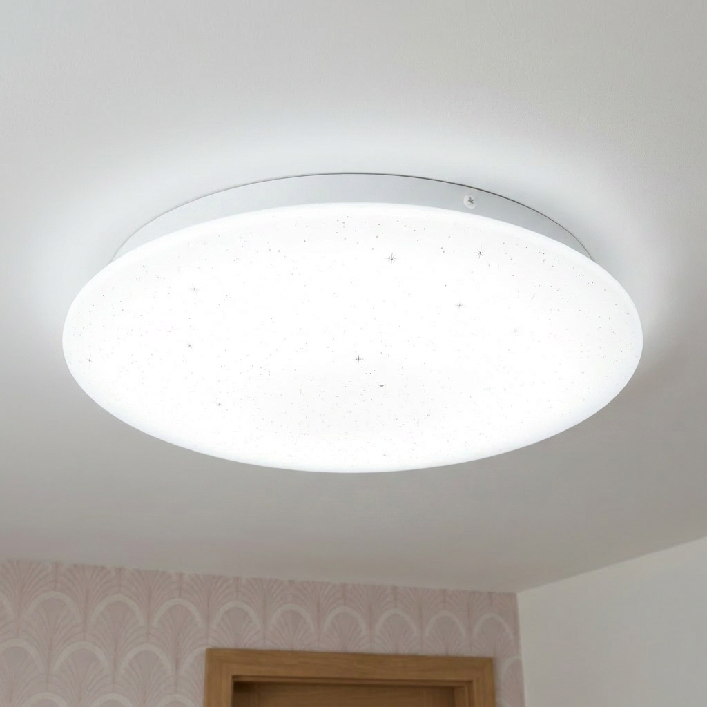 Plafonnier LED Acier Composite Blanc | Magnus — allume au plafond, halo lumineux