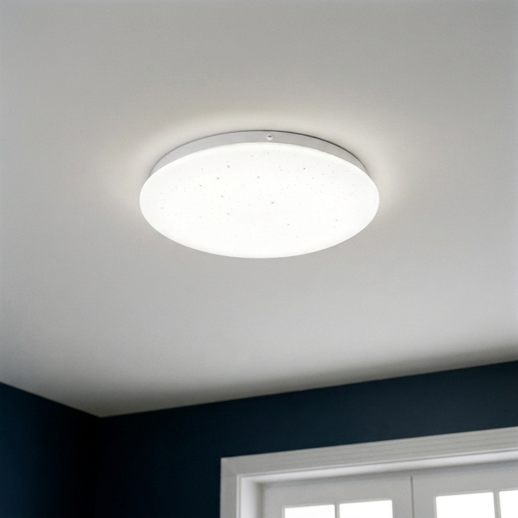 Plafonnier LED Acier Composite Blanc | Magnus — allume au plafond, halo lumineux