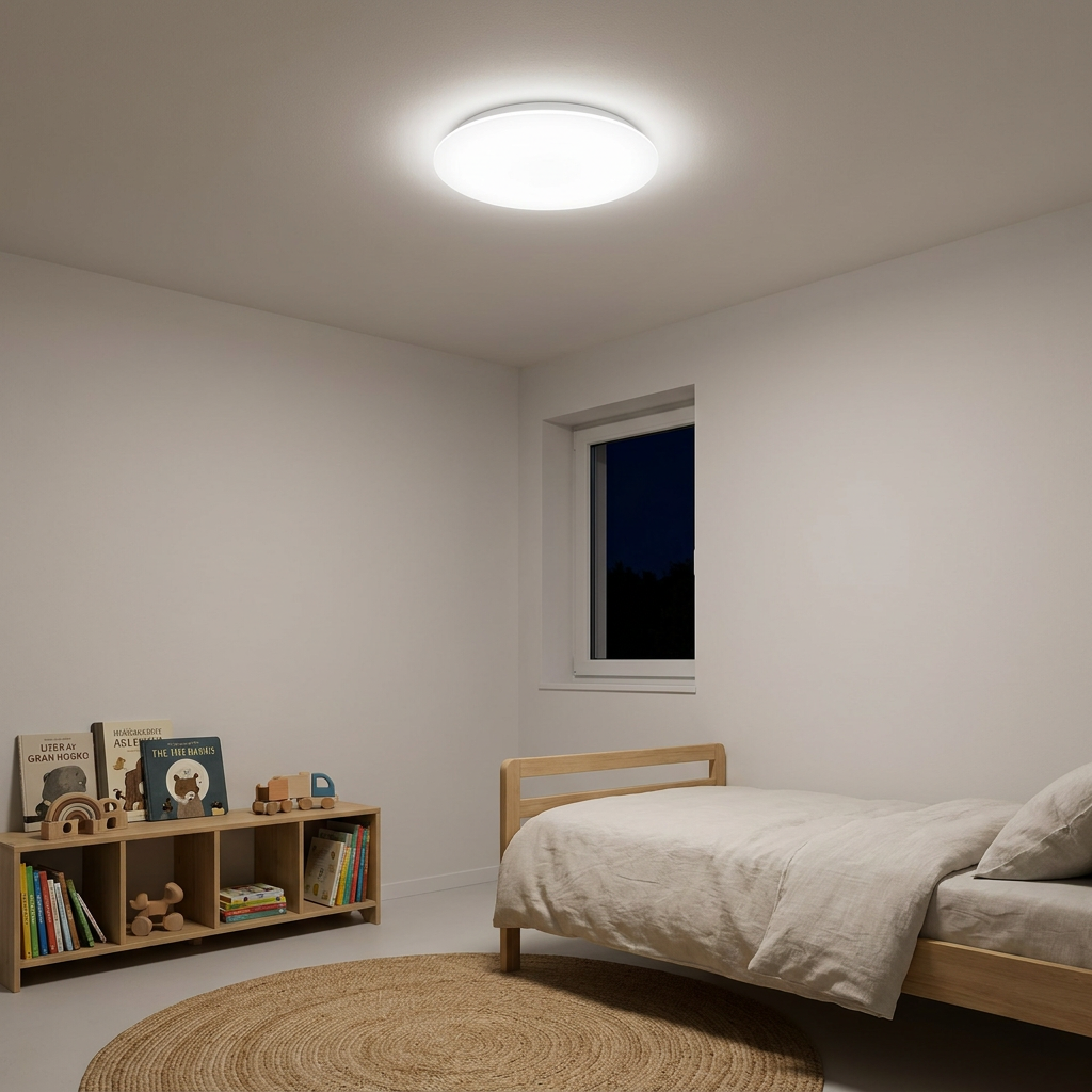 Plafonnier LED Acier Composite Blanc | Mega — allume le soir, ambiance chaleureuse, eclairage du plafond