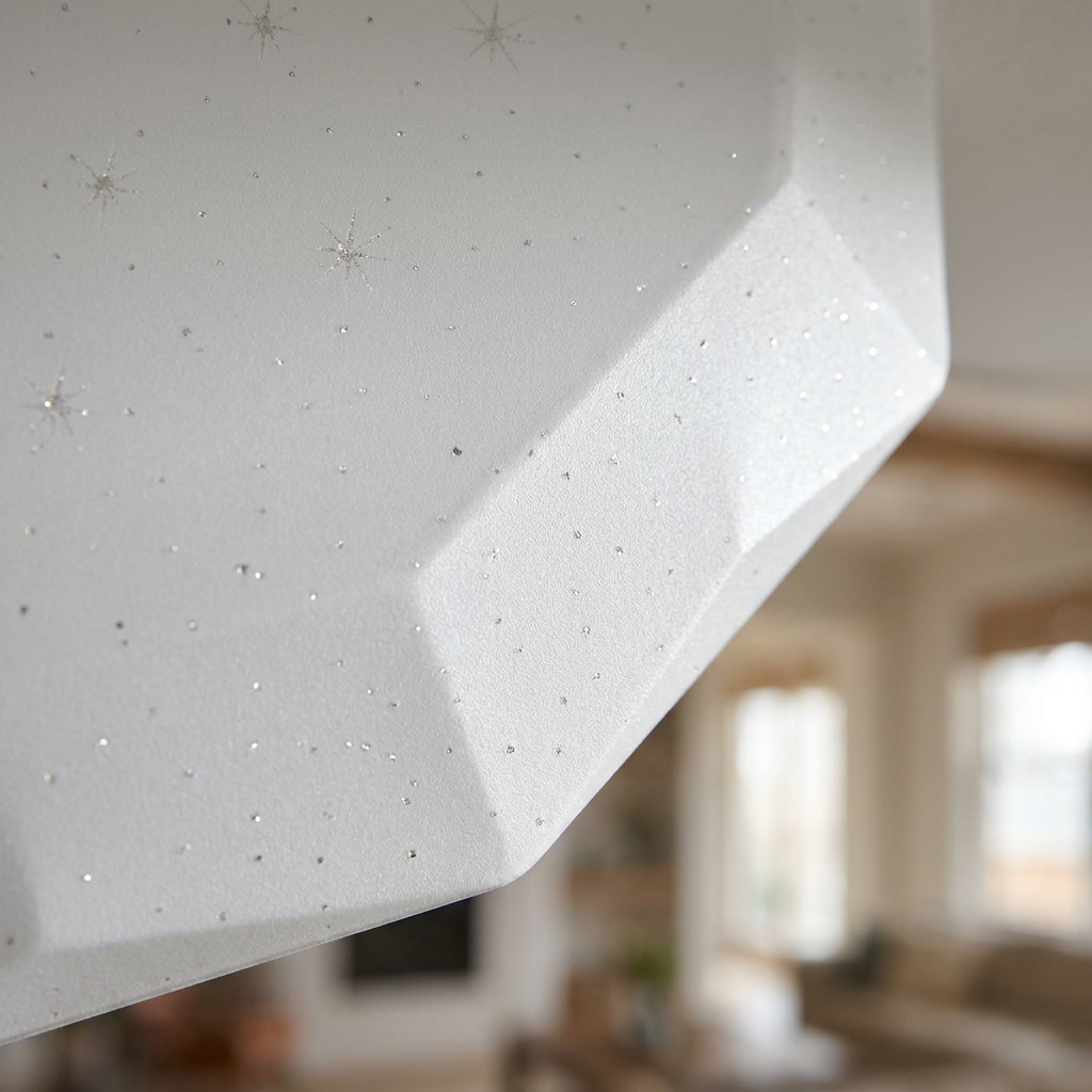 Plafonnier LED Acier Composite Blanc | Sky — gros plan sur la matiere et la finition