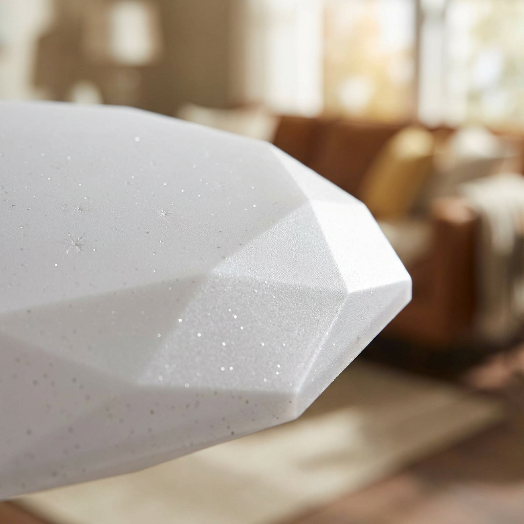 Plafonnier LED Acier Composite Blanc | Sky — gros plan sur la matiere et la finition