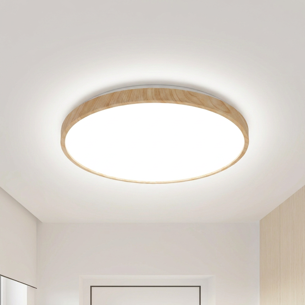 Plafonnier LED Acier Composite Blanc | Tens — allume au plafond, halo lumineux