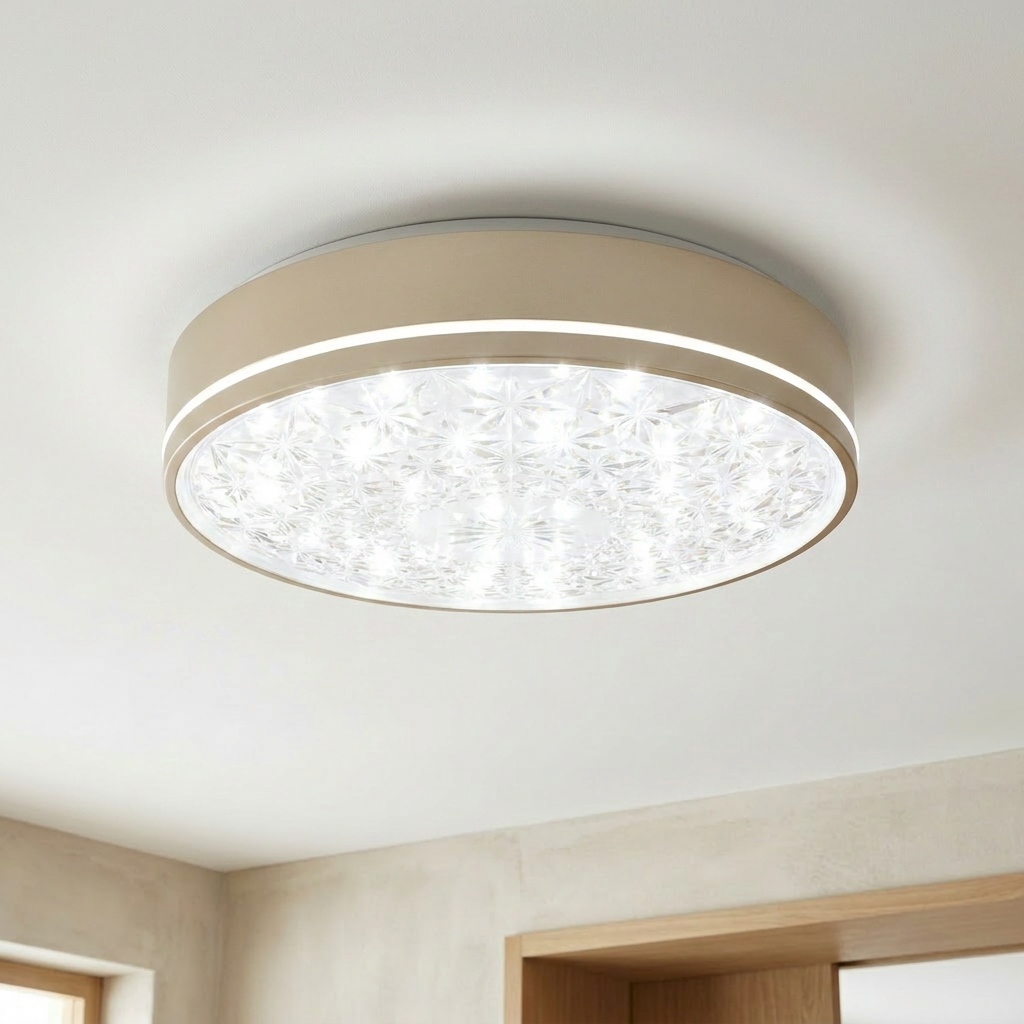 Plafonnier LED Acier Composite Doré | Luxon — allume au plafond, halo lumineux