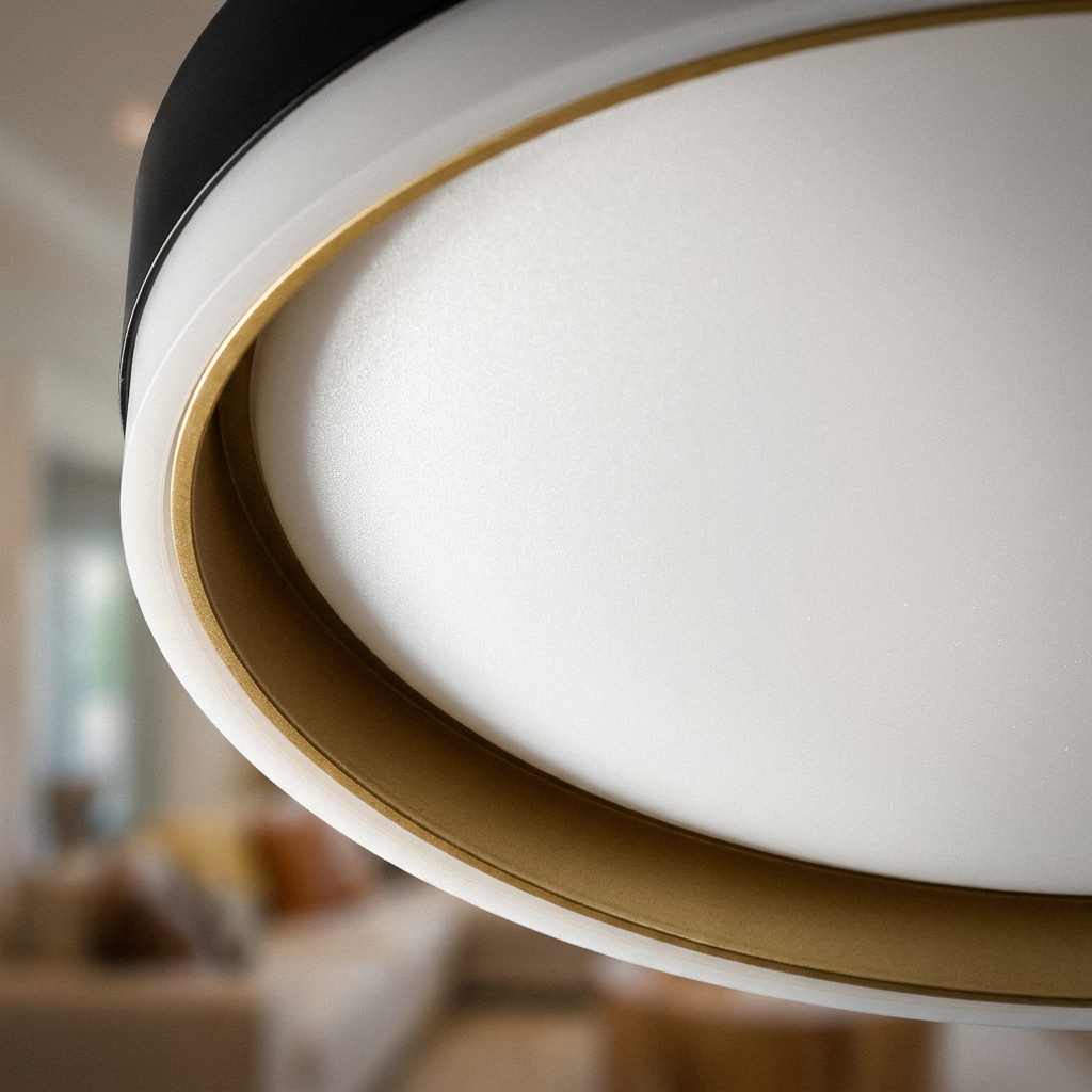 Plafonnier LED Acier Composite | Manhattan — gros plan sur la matiere et la finition