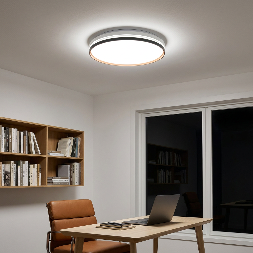 Plafonnier LED Acier Composite | Montana — allume le soir, ambiance chaleureuse, eclairage du plafond