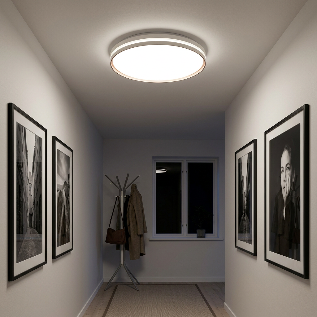 Plafonnier LED Acier Composite | Montana — allume le soir, ambiance chaleureuse, eclairage du plafond