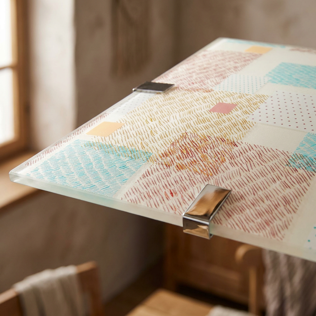 Plafonnier LED Acier Verre Multicolour | Ambiente — gros plan sur la matiere et la finition