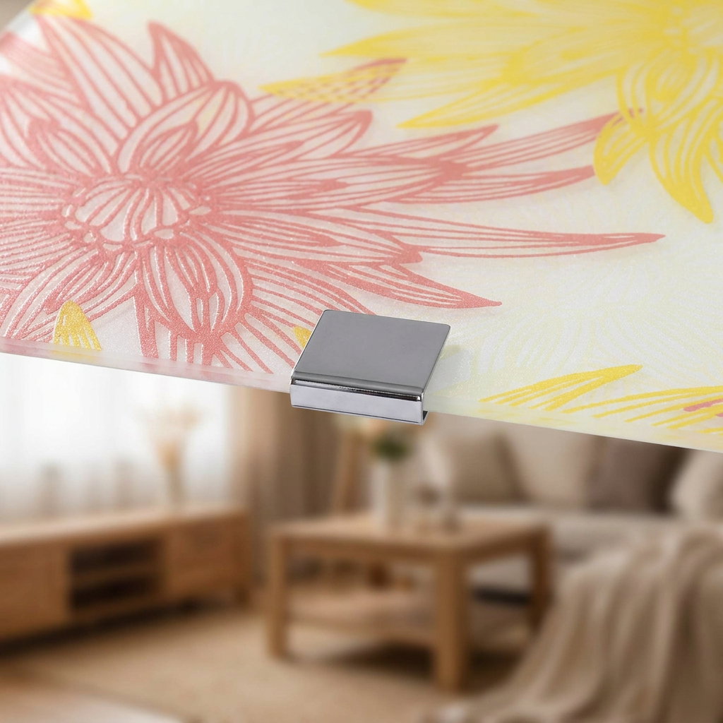Plafonnier LED Acier Verre Multicolour | Georgia — gros plan sur la matiere et la finition