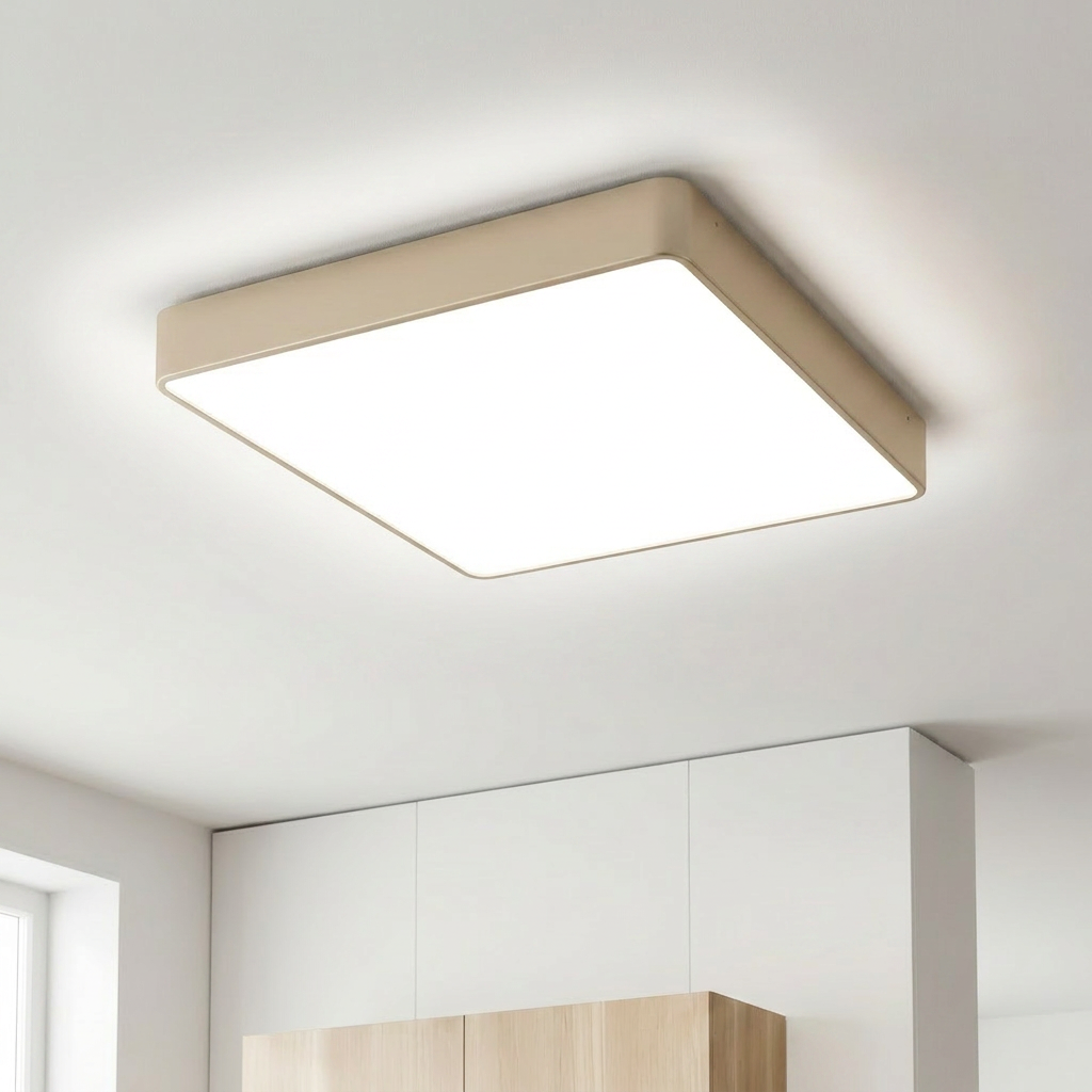 Plafonnier LED Acier Verre Pearl | Quattro — allume au plafond, halo lumineux