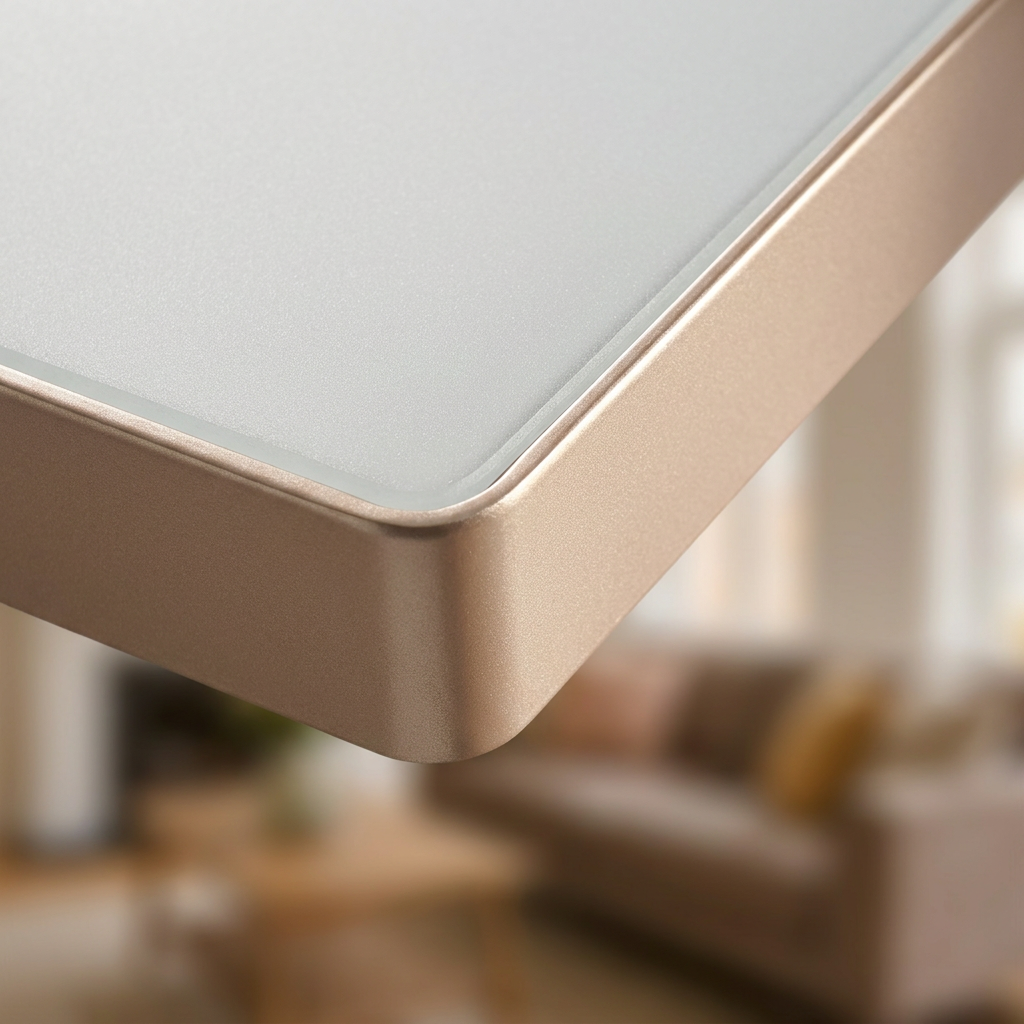 Plafonnier LED Acier Verre Pearl | Quattro — gros plan sur la matiere et la finition