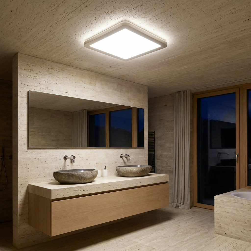 Plafonnier LED Composite Satiné | Nexit — allume le soir, ambiance chaleureuse, eclairage du plafond